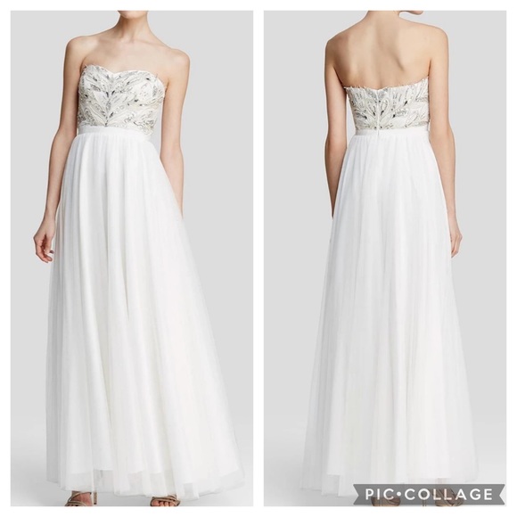 Aidan Mattox strapless beaded bodice long gown - Picture 2 of 7